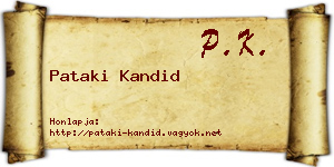 Pataki Kandid névjegykártya
